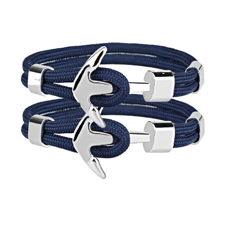 Bracelet Couple Ancre Bleu Marine