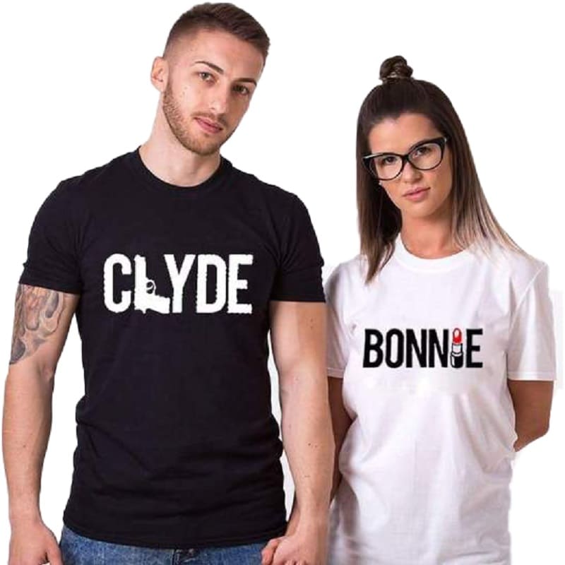 Couple avec t shirt couple Bonnie and Clyde insta couple la boutique de tous la boutique de tous les couplesles couples