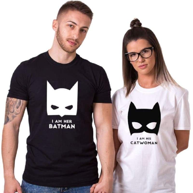Couple avec t shirt couple batman et catwoman insta couple la boutique de tous la boutique de tous les couples