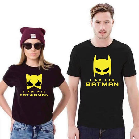 Couple avec t shirt couple batman et catwoman insta couple la boutique de tous les couples