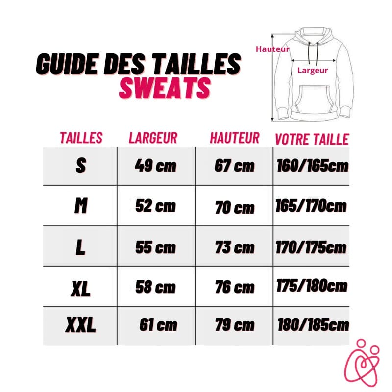 Guide de Taille Sweat Couple Queen & King Insta-Couple®