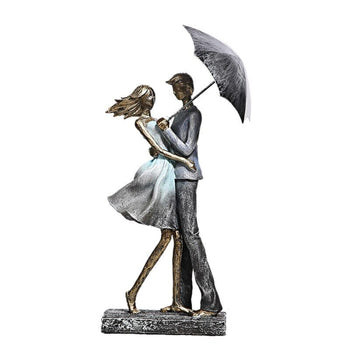 Statue Couple Sous la Pluie Insta-Couple®