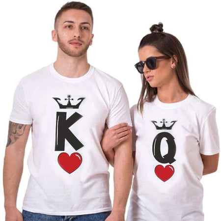 T-shirt Couple Roi et Reine de Coeur Insta-Couple