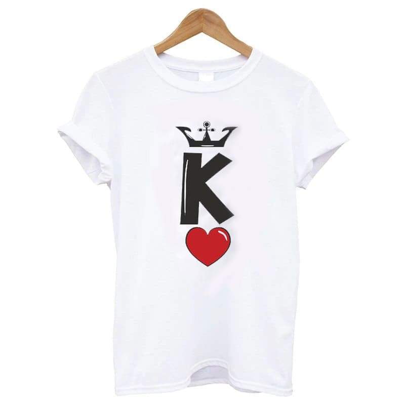 T-shirt Couple Roi et Reine de Coeur pour Homme Insta-Couple