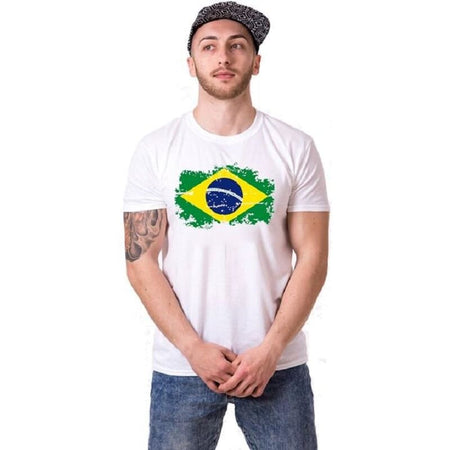 T Shirt Couple Drapeau Brésilien Homme