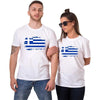 T Shirt Couple Drapeau Grèce