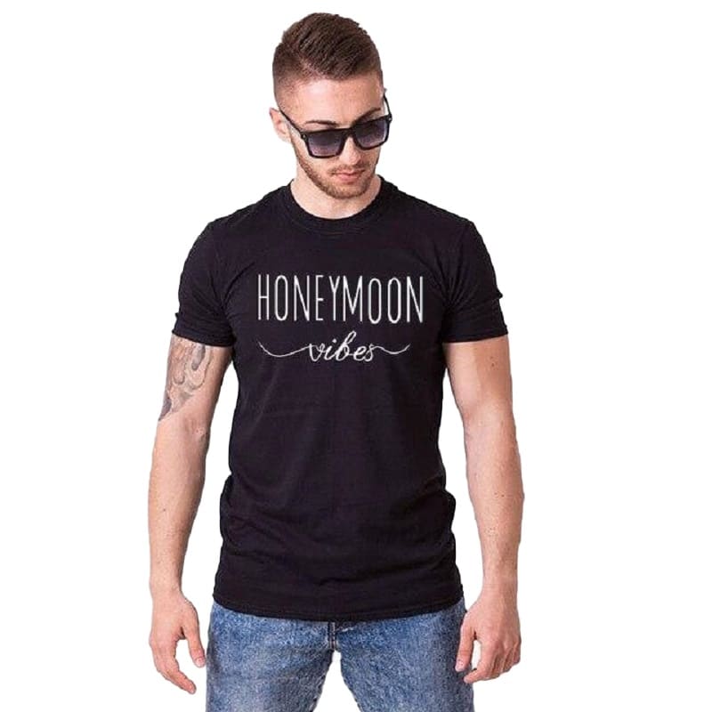 T Shirt Couple Moon Vibes Homme