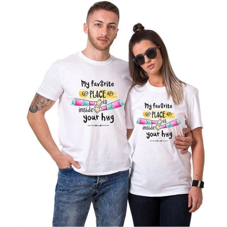 T Shirts Couple Calin Addict