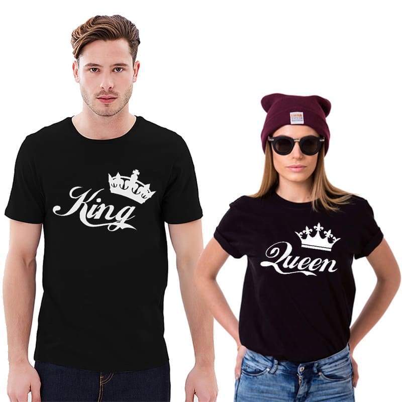 T Shirt Couple King Queen Insta Couple la Boutique de tous les Couples
