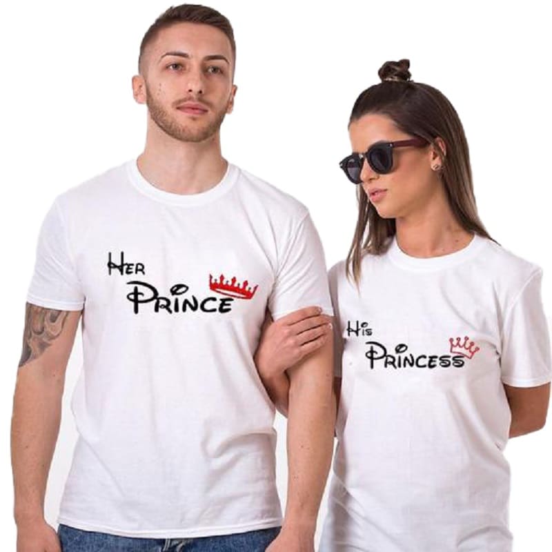 T Shirt Couple Prince & Princesse Insta Couple la Boutique de tous les Couples