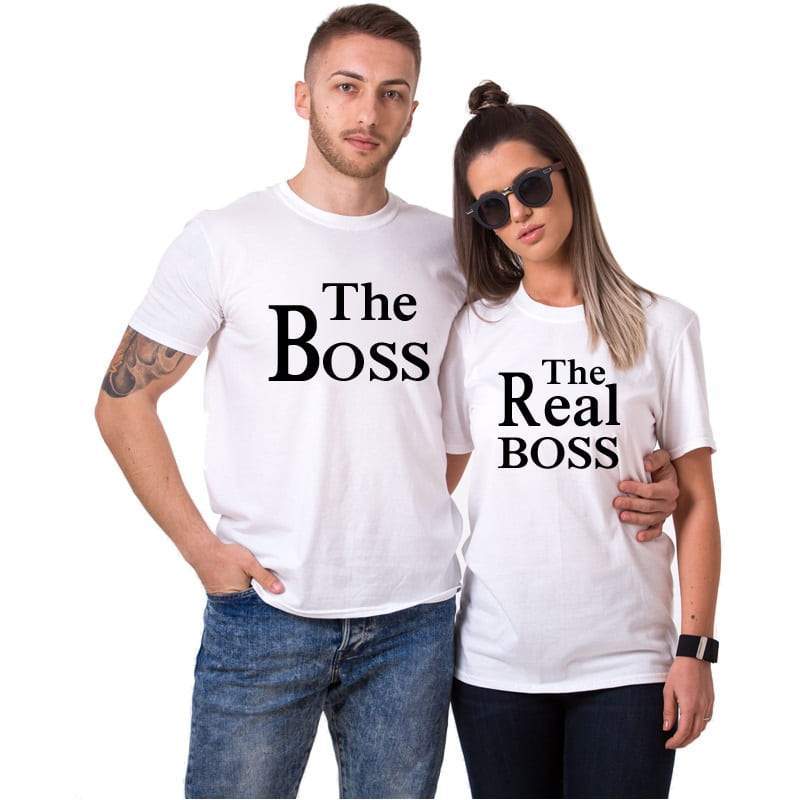 t-shirt couple the boss et the real boss insta couple la boutique de tous les couples